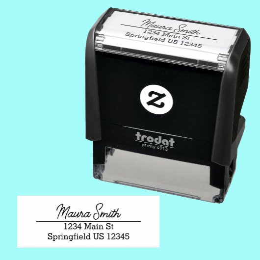 Minimalistische Schwarzweiß-Rücksendeadressen-Aufk Permastempel