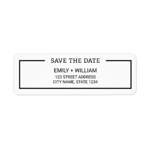 Minimalistische Schwarzweiss-Save the Date Adresse