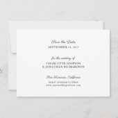 Minimalistische Schwarzweiß-Save the Date-Karte Dankeskarte (Rückseite)