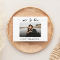 Minimalistische Schwarzweiß-Save the Date-Karte