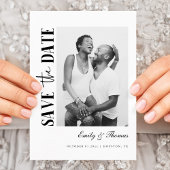 Minimalistische Schwarzweiß-Save the Date-Karte Save The Date