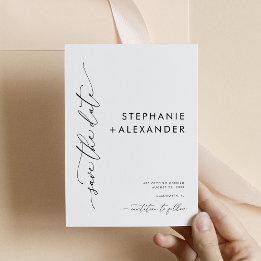 Minimalistische Schwarzweiß-Save the Date-Karte Save The Date