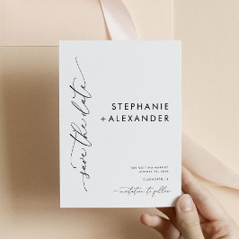 Minimalistische Schwarzweiß-Save the Date-Karte Save The Date