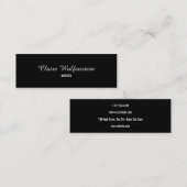 Minimalistische Schwarzweiß-Schrift Beruflich Mini Visitenkarte (Vorne/Hinten)