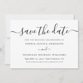 Minimalistische Schwarzweiß-Schrift | Elegantes Fo Save The Date (Vorderseite)