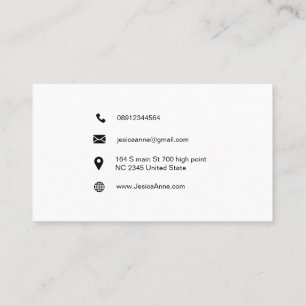 Minimalistische Schwarzweiß-Visitenkarte Visitenkarte