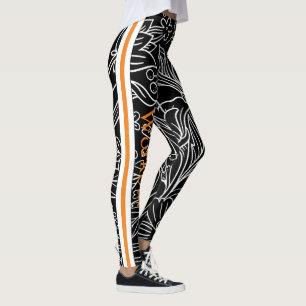 Minimalistische Schwarzweiß-Workout Leggings