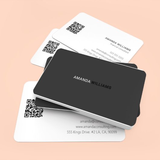 Minimalistische schwarzweiße Typografie Visitenkarte