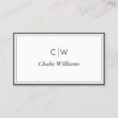 Minimalistische Schwarzweißgrenzen 2, Visitenkarte (Vorderseite)