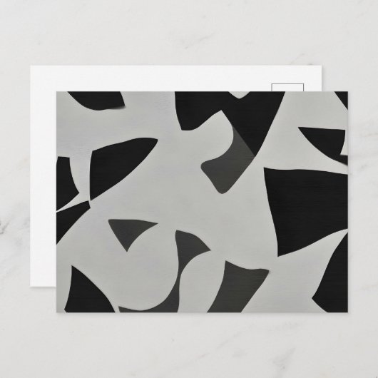Minimalistische Schwarzweißkunst Postkarte (Vorne/Hinten)