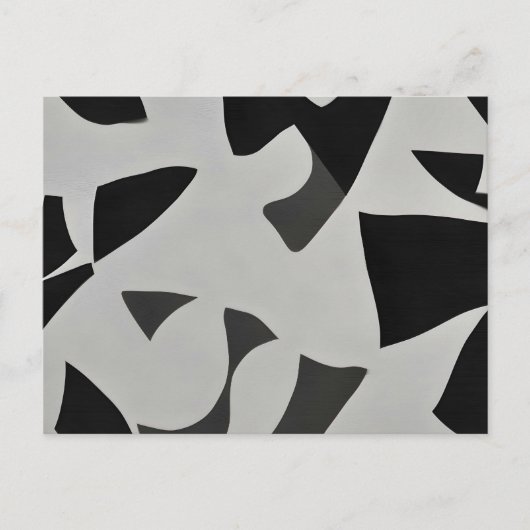 Minimalistische Schwarzweißkunst Postkarte (Vorderseite)