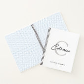 Minimalistische Schwarzweißmonogramm Notizblock (Innenseite)