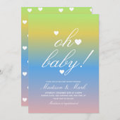 Minimalistische Schwimmerhitze Kinderdusche Einladung (Vorne/Hinten)