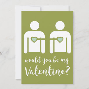 Minimalistische schwule LBGTQ+ Valentinstag-Karte Feiertagskarte