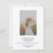 Minimalistische Script 2 Foto Graduation Party Einladung (Rückseite)