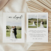 Minimalistische Script 3-Foto Hochzeitsfeier Ankündigung