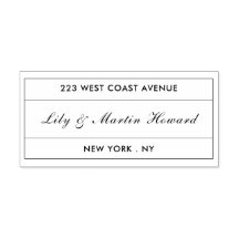 Minimalistische Script-Adresse in Schwarz und Weiß