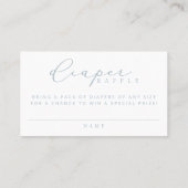 Minimalistische Script-Baby-Duschdusche Windeln Ra Platzkarte (Rückseite)