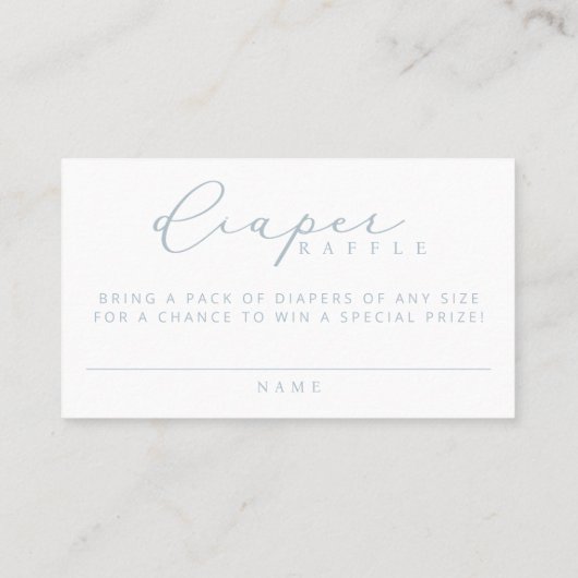 Minimalistische Script-Baby-Duschdusche Windeln Ra Platzkarte (Rückseite)