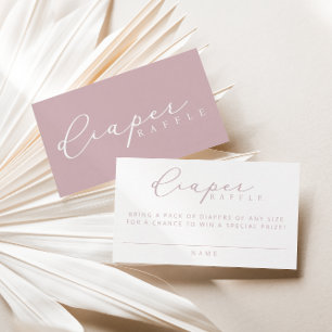 Minimalistische Script-Baby-Duschdusche Windeln Ra Platzkarte