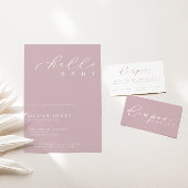 Minimalistische Script-Baby-Duschdusche Windeln Ra Platzkarte