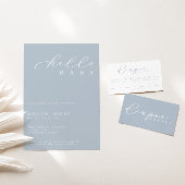 Minimalistische Script-Baby-Duschdusche Windeln Ra Platzkarte