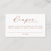 Minimalistische Script-Baby-Duschdusche Windeln Ra Platzkarte (Rückseite)