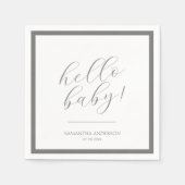 Minimalistische Script Baby-Dusche Serviette (Vorderseite)