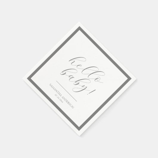 Minimalistische Script Baby-Dusche Serviette (Ecke)