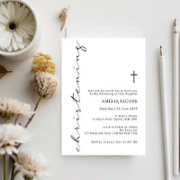 Minimalistische Script-Christening-Typografie