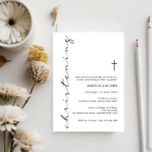 Minimalistische Script-Christening-Typografie Einladung