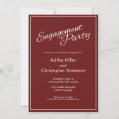 Minimalistische Script-Crimson Red Engagement Part Einladung (Vorderseite)