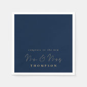 Minimalistische Script-Glückwunsch-Hochzeit Serviette (Vorderseite)