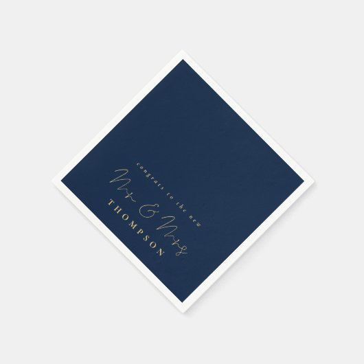 Minimalistische Script-Glückwunsch-Hochzeit Serviette (Ecke)