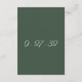 Minimalistische Script Highland Moss Green Details Begleitkarte (Rückseite)