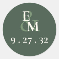 Minimalistische Script Highland Moss Green Initial