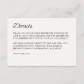 Minimalistische Script-Hochzeit Begleitkarte (Vorderseite)