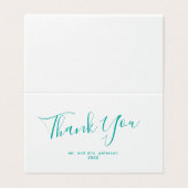 Minimalistische Script-Hochzeit Dankeschön-Karte | (Außenseite Aufgefaltet)