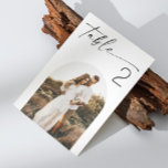 Minimalistische Script-Hochzeit | Elegantes Arch-F Tischnummer<br><div class="desc">Fügen Sie Ihrer Hochzeitsfeier eine persönliche und elegante Touch mit dieser minimalistischen Schwarz-Weiß-Tischnummer-Karte hinzu. Diese Tischnummer mit einem stilvollen Script-Schriftart und der Möglichkeit, ein Arch-Foto einzuschließen, eignet sich hervorragend für zeitgenössische, neutrale oder hochkarätige Hochzeiten. Ideal für Paare, die ein sauberes, einfaches Design mit einer persönlichen Drehung Liebe. Tischnummer und Foto...</div>