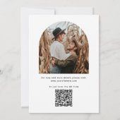 Minimalistische Script-Hochzeit | Foto + QR-Codede Einladung (Rückseite)