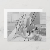 Minimalistische Script-Hochzeit Vielen Dank Postca Postkarte (Vorne/Hinten)