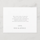 Minimalistische Script-Hochzeit Vielen Dank Postca Postkarte (Rückseite)