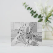 Minimalistische Script-Hochzeit Vielen Dank Postca Postkarte (Stehend Vorderseite)
