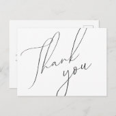 Minimalistische Script-Hochzeit Vielen Dank Postca Postkarte (Vorne/Hinten)