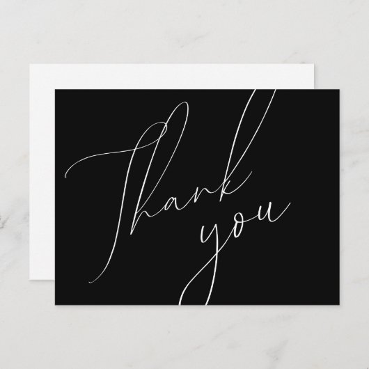 Minimalistische Script-Hochzeit Vielen Dank Postca Postkarte (Vorne/Hinten)