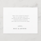 Minimalistische Script-Hochzeit Vielen Dank Postca Postkarte (Rückseite)
