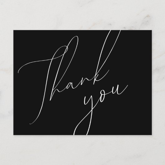 Minimalistische Script-Hochzeit Vielen Dank Postca Postkarte (Vorderseite)