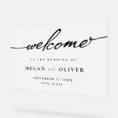 Minimalistische Script-Hochzeit Willkommen Mattier Acrylschild (Winkel)