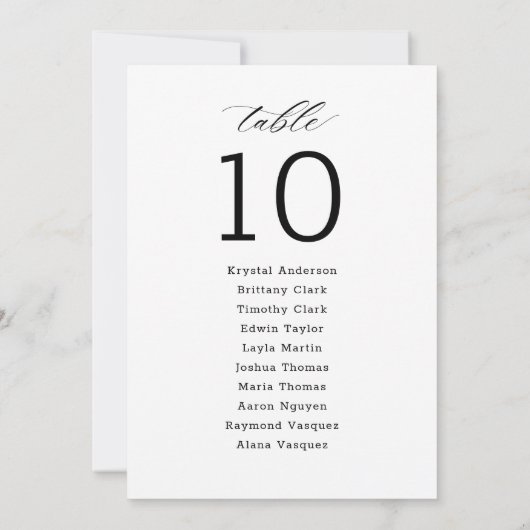 Minimalistische Script-Hochzeitkarte (Rückseite)