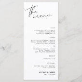 Minimalistische Script-Hochzeitsempfehlung Menükarte (Vorderseite)